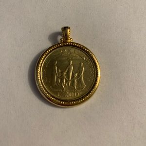 1996 Vatican Gold tone Coin pendant